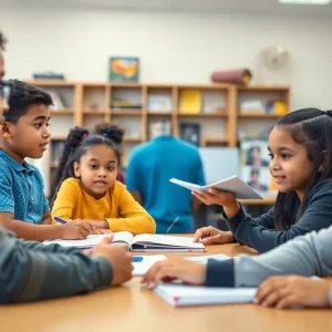 Students learning in a vibrant Houston classroom environment
